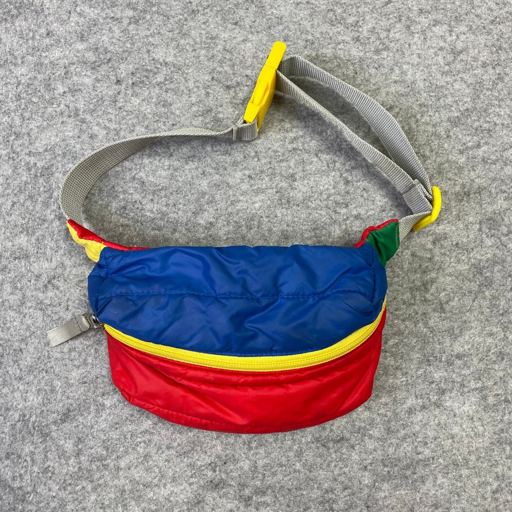 Hanna Andersson Colorblock Nylon Puffer Belt Bag Red Blue Yellow Waist Pack OS